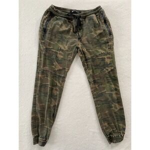 Rocawear Men's Camo Moto Joggers Pants Biker Cargo Zipper Pockets Streetwear
